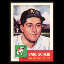 Carl Scheib #57 1991 Topps Archives 1953 Philadelphia Athletics Baseball Card NM