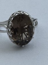 925 Silber Ring mit großem ovalen facettiert...