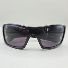Oakley Batwolf Black Wraparound Sunglasses Gray Lenses Gold Logo Made In USA