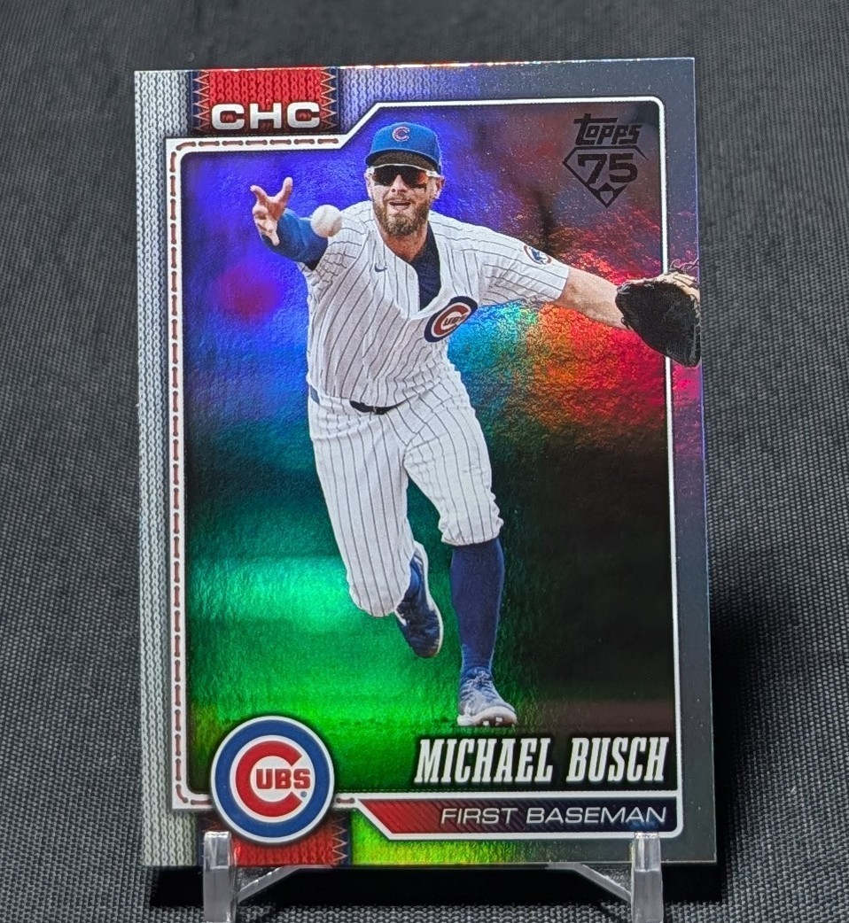 Michael Busch Rainbow Foil 2026 Topps Series 1 Baseball Card #348 Chicago Cubs