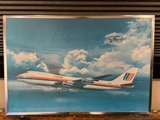 Vintage 1970 United Airlines Boeing 747 We Weren't Born Big Framed Print Sauber