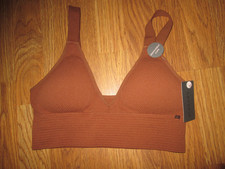 Womens DANSKIN RIBBED PADDED SPORTS BRA removable cups sz L Lg NWT