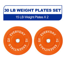 BalanceFrom Olympic Bumper Plate Weight Plate, 15 lbs Pair Color