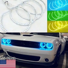 4pcs Rgb Angel Eye Halo Rings Phone Control Led Strip For 15-23 Dodge Challenger