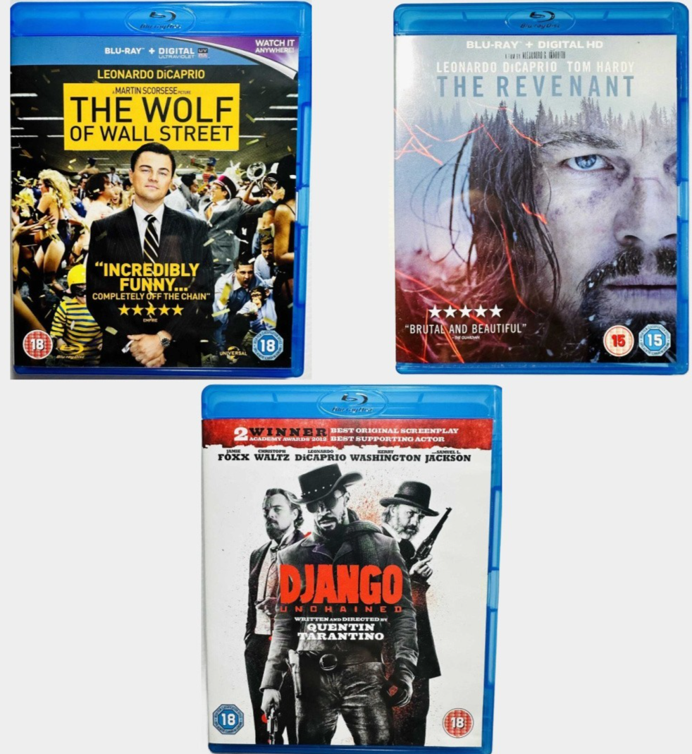 Django Unchained, The Revenant & The Wolf of Wall Street Blu-ray's