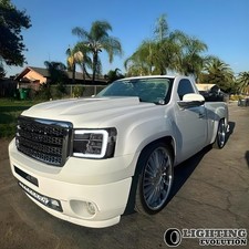 A Pair Full Led Reflector Headlights For 2007-2014 Gmc Sierra 1500 2500hd 3500hd