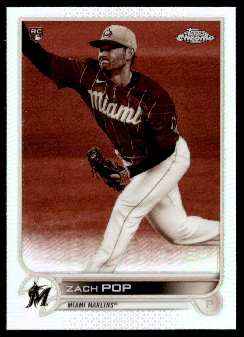 Zach Pop 2022 Topps Chrome Sepia Refractor #41 - Miami Marlins