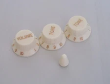 Parchment ST Guitar Volume Tone Knobs ST Switch Tip Cap fits Fender