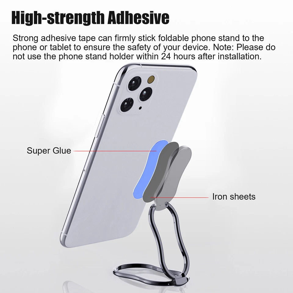Soporte de anillo de dedo giratorio 360° para teléfono celular soporte plegable con agarre trasero universal Foto 4 de 4
