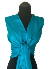 sea greenTwo-toned Reversible Silk Wool Pashmina Scarf/Wraps/Spring summer