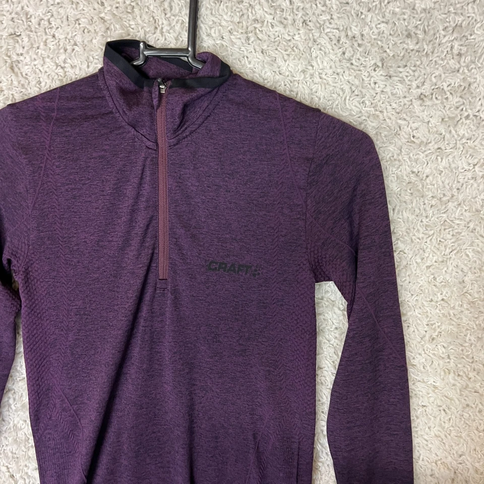 Pullover CRAFT 1/4 Cremallera Mujer XS Púrpura Capa Base Correr Esquí Senderismo Activo Foto 3 de 4