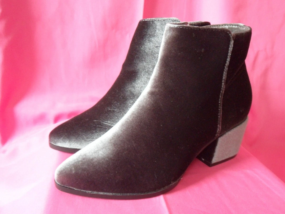 Grey velvet cheap booties