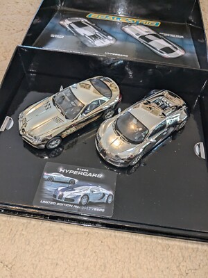 Scalextric C3169A verchromt Bugatti Veyron VS Mercedes SLR McLaren 955/5500