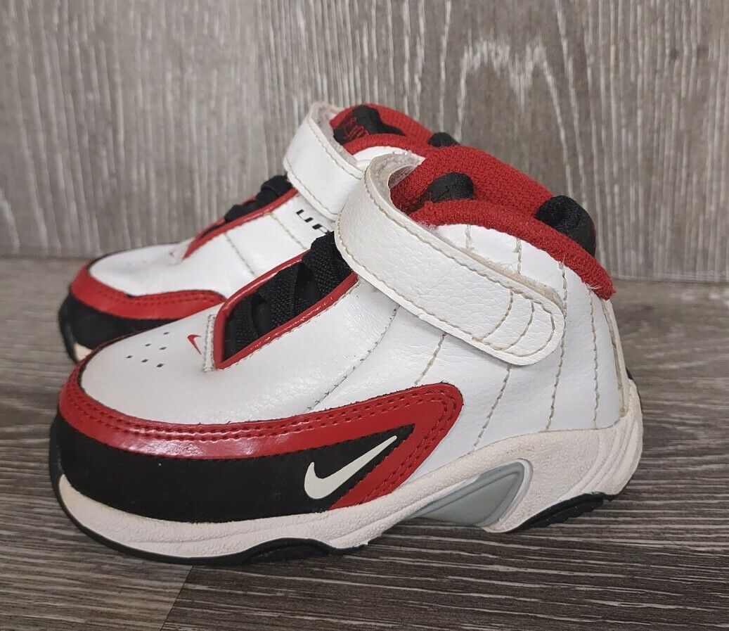 Nike Uptempo Supreme TD Baby Toddler Shoes Size 5C White Red Black 315490-111 