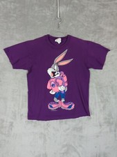 Vtg 90'S Looney Tunes T Shirt Bugs Bunny/ Daffy Duck purple size M single stitch