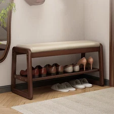 Entryway Organizer Storage Shoe Bench Rack Shoe Cabinet With Padded Seat Cushion