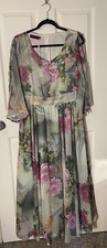 New Womens Ezpopsy Maxi Dress 3XL Floral Birds Lined Flowy Bell Sleeves