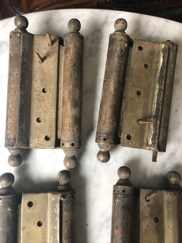 L1V antico set di 4 cerniere a battente in acciaio resistente per porte doppie - Foto 2 di 3