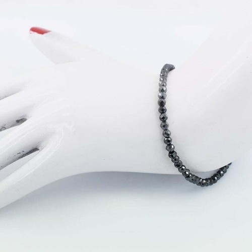 BLACK DIAMOND BRACELET-5 mm 7.00 inch Certified Earth Mined.AAA ! - Picture 2 of 3