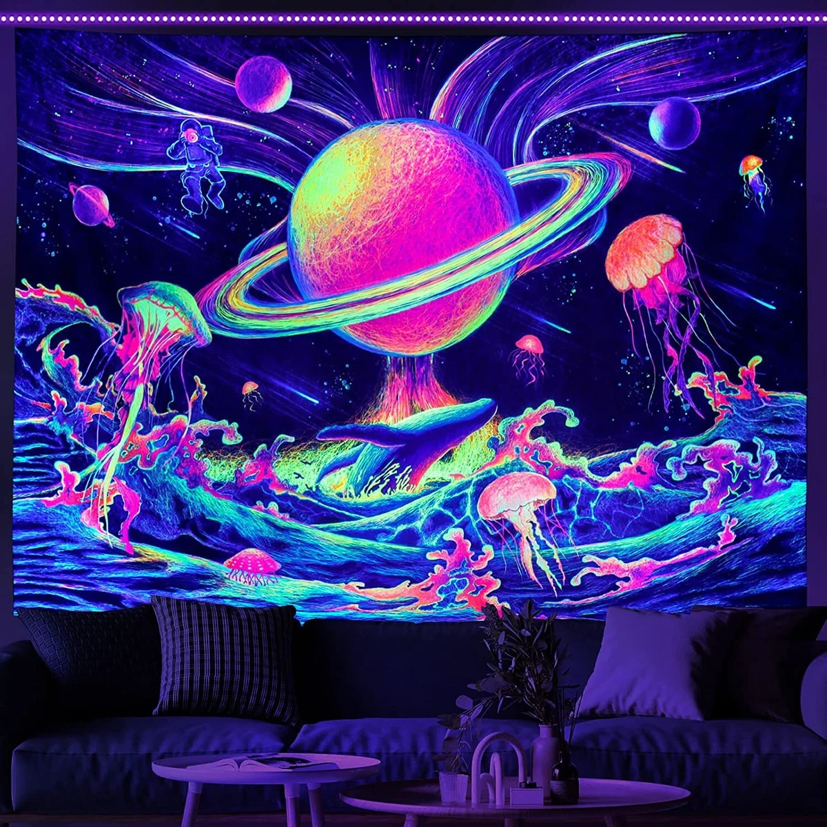 Black Light Room Wallpaper