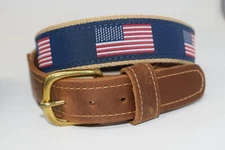 Ocean Rider Men's Belt Leather hand made Made in the USA fish
