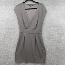 Premonition Gray Dress V-Neck Sleeveless Fit Flare Side Zipper Women Size M