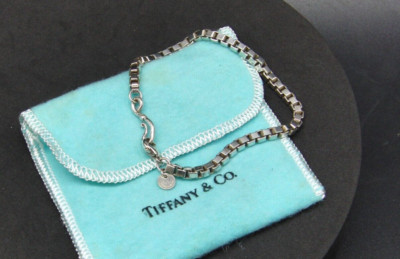 Tiffany & Co. Sterling Silber 925 Venezianer Glieder Luxus Armband 19 cm mit Etui