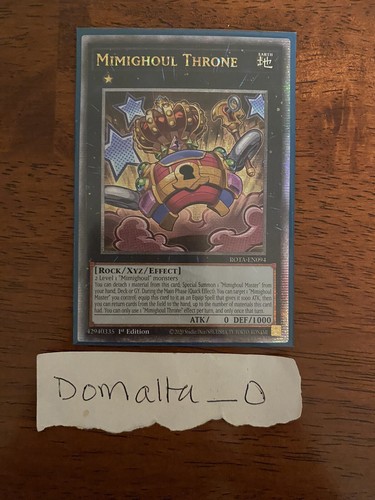Yugioh Mimighoul Thron ROTA-DE094 Quarter Century Secret Rare 1. Auflage NM