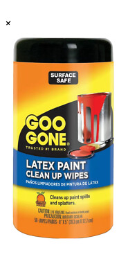 Goo Gone Latex Paint Clean Up Wipes, 50 Wipes Tub Easy To Use