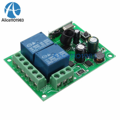 AC110-220V 315MHz 2-Channel Wireless RF Relay Remote Control Switch ...