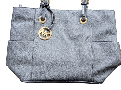 MICHAEL KORS Tote Bag PVC/BLK/Total Pattern Black Grey 213 - Picture 6 of 17