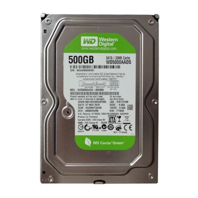 Western Digital 500GB WD5000AADS 7200RPM SATA 3.5'' Internal HDD Hard Disk Drive