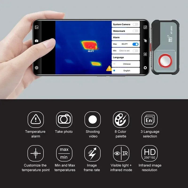 HT-203U 256*192 Pixels Thermal Camera Android Type C Infrared