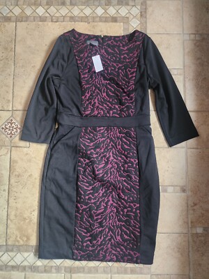 ponte knit dress with pockets Women's Covington Long Sleeve Knee Length Size M New group-657