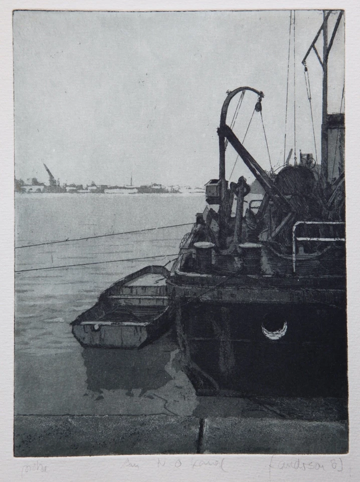 Friedel Anderson. Am Nord-Ostseekanal. Signiert. Itzehoe.