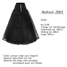 Reifrock Petticoat Unterrock Gr.32-58 in schwarz 2-3 Ringe Brautkleider 20LF