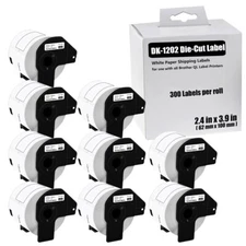 9Rolls 62mmx100mm DK-1202 Paper Shipping 300 Labels  for Brother QL Printer