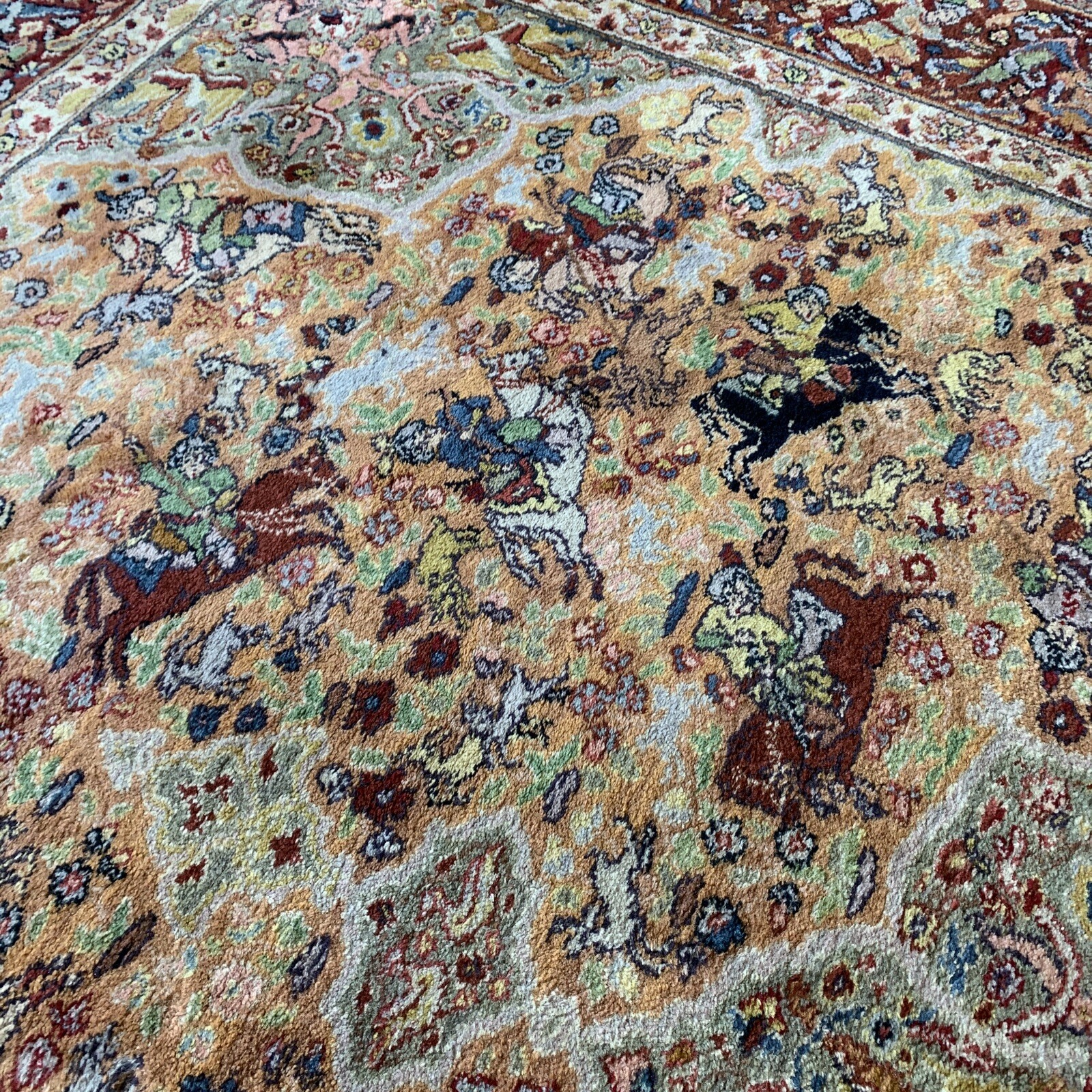 KARASTAN 8’ 8” x 12’ 723 Persian Hunting Rug WOOL AREA RUG Made In USA eBay