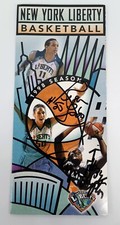 AUTHENTIC AUTOGRAPHED 1998 NEW YORK LIBERTY REBECCA LOBO KYM HAMPTON MEDIA GUIDE