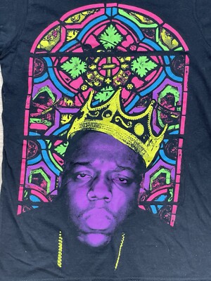 NOTORIOUS BIG T-SHIRT Stained Glass Biggie Rapper BROOKLYN MINT