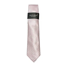 Scott Allan Collection Mens Pink White Check Necktie New