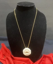 Vintage Lenox Pendent with Signed Goldtone Chain In Original Box