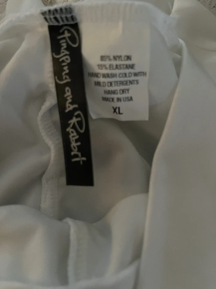 Ladies Pingping and Rabbit White Sz XL Leggings - Image 3 of 3
