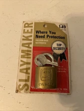 NOS NEW Vintage Slaymaker Cylinder Padlock Lock With 2 Original Keys