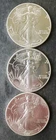 Lot of Three 1991 $1 American Silver Eagle Dollars