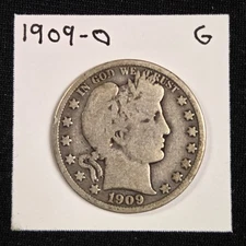 1909-O Barber Silver Half Dollar - Nice Better Date Type Coin