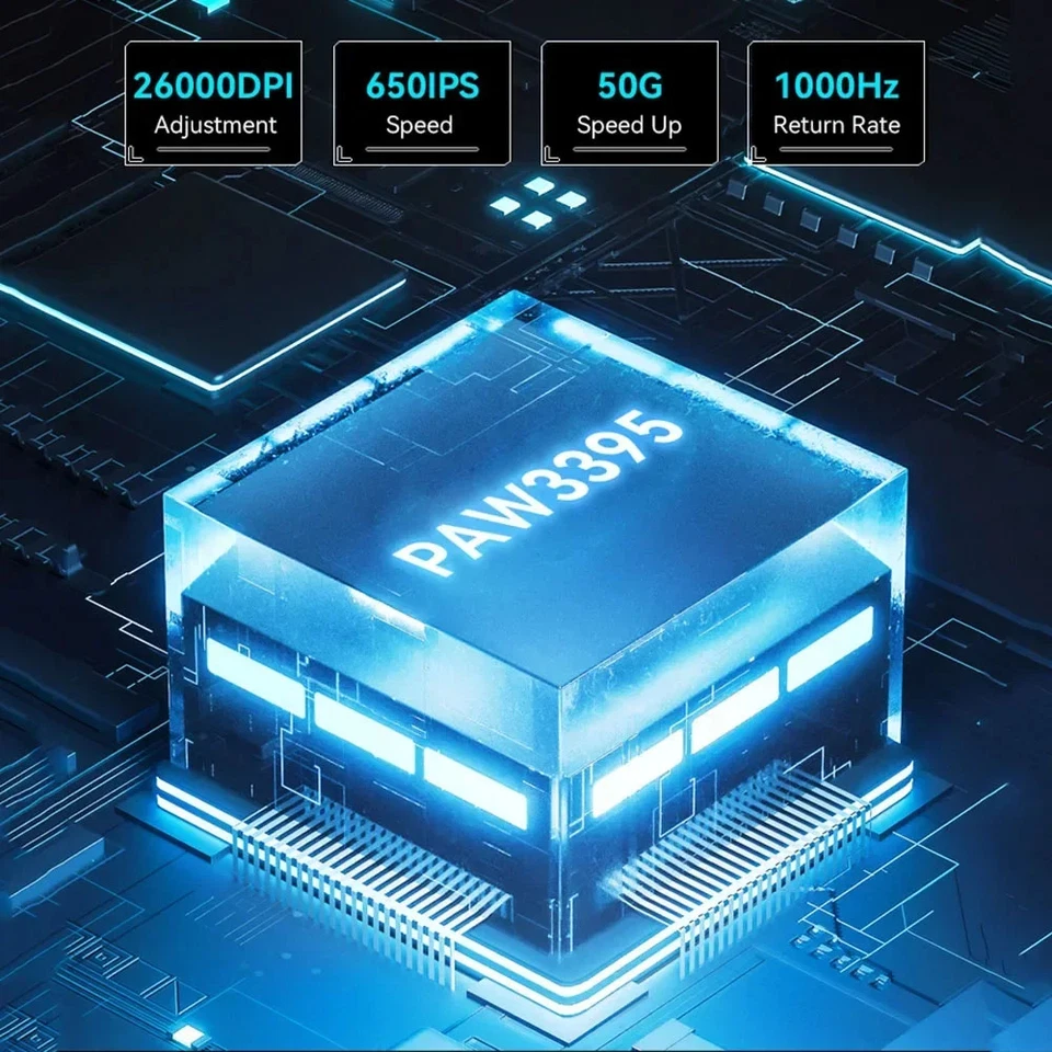 X3 PAW3395 Bluetooth Macro Gaming Mouse , Tri-Mode Connection, 26000dpi - Image 2 of 4