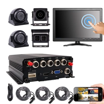 JOINLGO 4CH GPS WiFi 1080P Truck DVR Video Record Kit APP Remote View 10" Touch Screen
