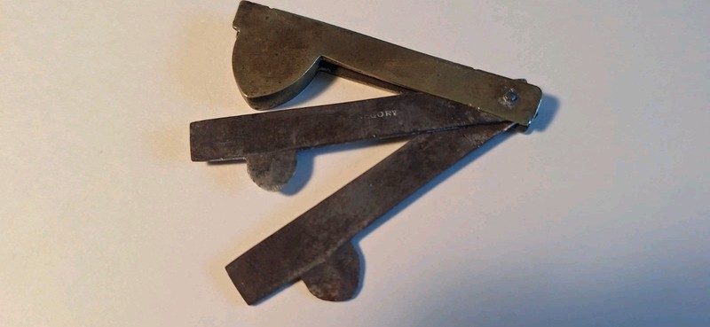 Antique BLEEDER, FLEAM 2 blade marked 'G.Gregory' Civil War era - Brass Handle