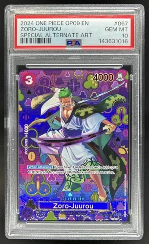 2024 One Piece Zoro-Juurou Special Alt Art #OP05-067 PSA 10